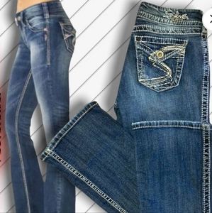 Silver Vintage Suki Surplus Bootcut Fold Pocket Jeans W26/L32